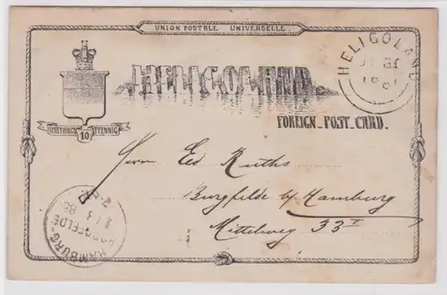 76063 Helgoland Cas entier Carte postale P6 Heligoland Foreign_Post_Card 1885
