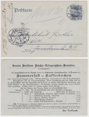 78030 Ensemble des objets Carte postale P63 Zuschruck Verein Berliner Reichs-Telegraphen-Federungs-Präsidente