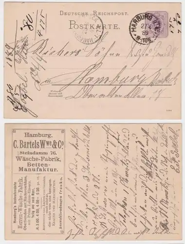 78206 DR Carte postale complète P18 Impression C. Bartels Wwe & Co Hambourg 1889