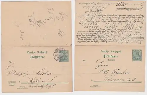 78463 DR Ganzsache Postkarte P54 W. Frauboes Landes-Lotterie Schwerin 1900