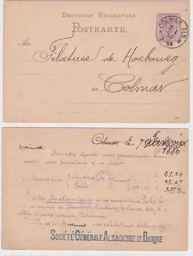 79703 DR Ganzsachen Postkarte P12 Zudruck Société Générale Alsacienne de Banque