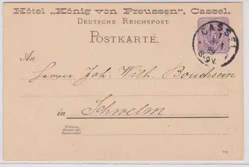 82467 DR Carte postale complète P18 Imprimer Hôtel 'Roi de Preussen' Cassel 1889