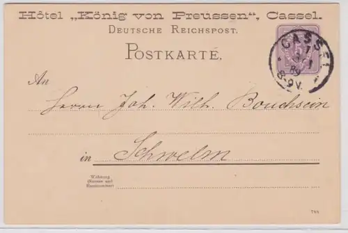 82467 DR Ganzsachen Postkarte P18 Zudruck Hôtel 'König von Preussen' Cassel 1889