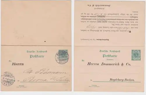 84383 Ganzsachen Postkarte P31 Zudruck Dommerich & Co Magdeburg-Buckau 1897