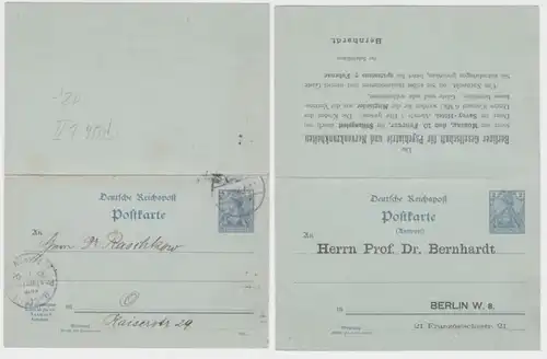 84794 Ganzsachen Postkarte P46 Zudruck Berliner Gesellschaft für Psychatrie 1902