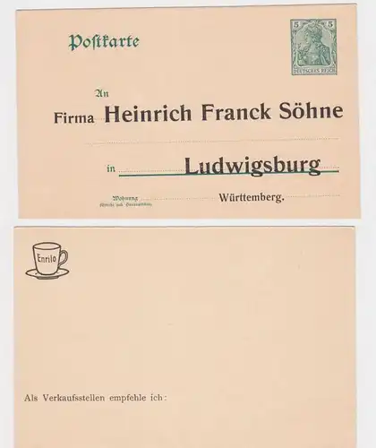 85828 DR Carte postale complète P73 imputation Heinrich Franck Söhne Ludwigsburg