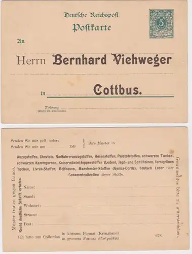 87213 DR Ganzsachen Postkarte P36 Zudruck Bernhard Viehweger Cottbus