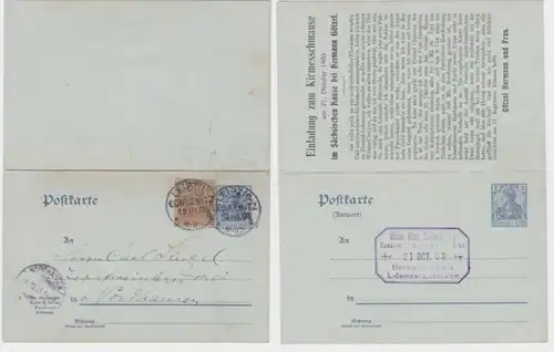 88469 entier Carte postale P66 tirage sous forme de tirage Sächsische Haus Hermann Götzel Leipzig