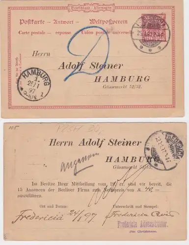 90874 Carte postale P23A Imprimer Adolf Steiner Hamburg 1897
