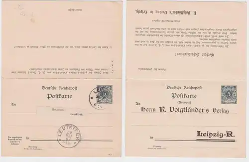 93205 DR Ganzsachen Postkarte P31b Zudruck R. Voigtländer's Verlag Leipzig 1897