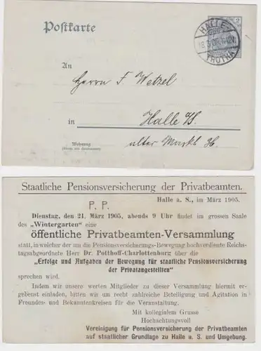 93294 Carte postale P63 Imprimerie Etat. Assurance pension Halle 1905