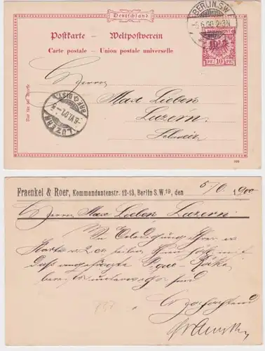 93401 DR Carte postale complète P37 Impression Fraenkel & Roer Berlin SW 1900