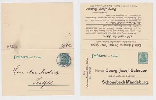 95275 Ganzsachen Postkarte P81 Zudruck Georg Josef Scheuer Schönebeck Magdeburg