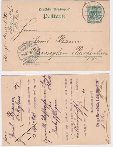 95972 DR Plein de choses Carte postale P36 Imprimer Reine Marienhütte AG Cainsdorf 1901