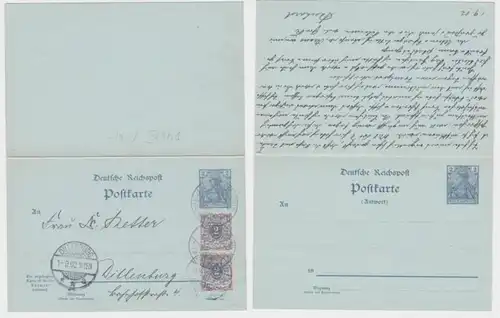 96192 Plein de choses Carte postale P46bI Königstein vers Dillenburg 1902