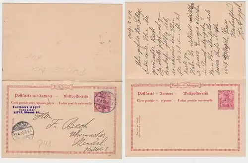 96193 DR Ganzsachen Postkarte P48 Normann Appel Uhrmacher Metz 1902