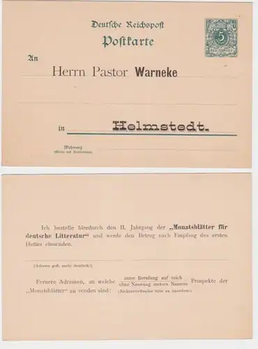 96254 DR Ganzsachen Postkarte P36 Zudruck Pastor Warneke Helmstedt