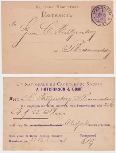 96314 Ganzsachen Postkarte P12 Zudruck Nationale du Caoutchouc Souple Mannheim