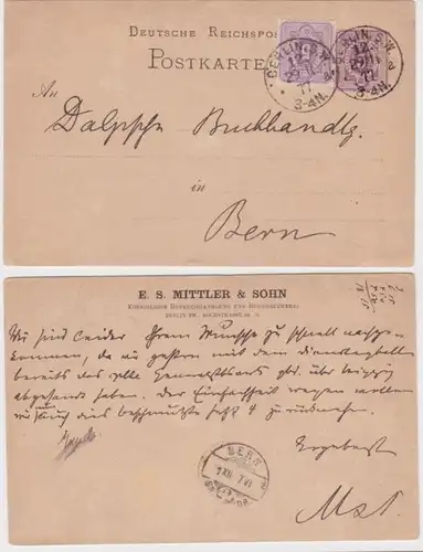 96320 DR Ganzsachen Postkarte P10 Zudruck E.S. Mittler & Sohn Berlin 1877