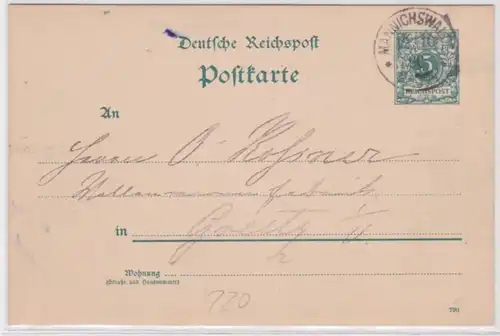 96447 DR Carte postale complète P20 Mannichswalde vers Greitz 1890