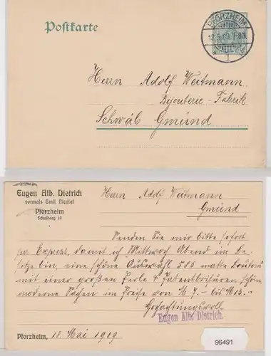 96491 Cas entier Carte postale P78 Tirage Eugen A.Dietrich avant E.Nicolai Pforzheim