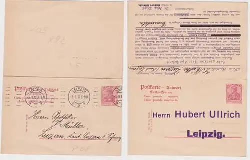 96503 Ganzsache Postkarte P62 Zudruck Hubert Ullrich Leipzig Dr. Aug. Engel 1912