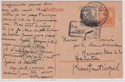 96556 DR Carte postale complète P110 Berlin vers Constantinople (Turquie) 1918