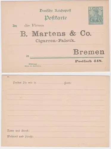 96563 DR Carte postale P50 Imprimer B. Martens & Co Cigarren-Fabrik de Brême