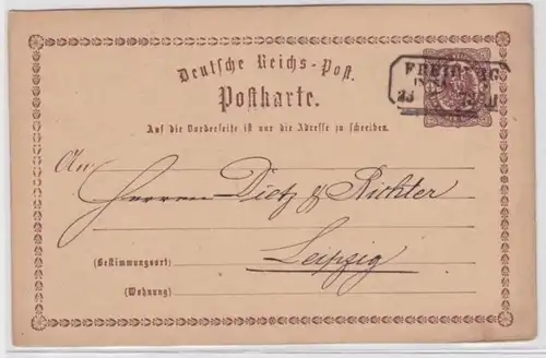 97075 DR Plein-de-vin Carte postale P1 Fribourg an Dietz & Richter Leipzig 1873