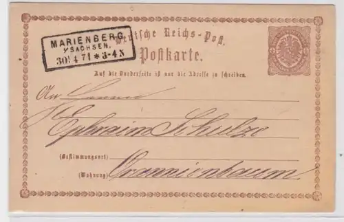 97103 DR Carte postale P1 Marienberg vers Oranienburg 1874