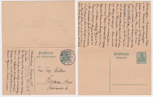 97188 DR Ganzsachen Postkarte P104 Wilhelmshaven nach Bremen 1916