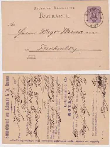 97253 DR Plein de cas Carte postale P18 Pression Service de collecte Lehmann & Co. Brême 1889