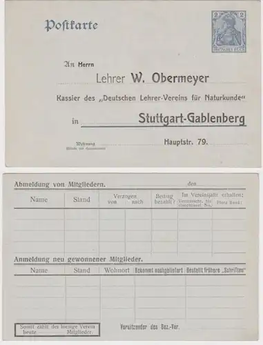 97259 DR Plein-de-cas Carte postale P63 Adjudication dt. Enseignant-Verein Stuttgart-Gablenberg