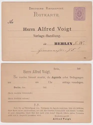 97265 Carte postale P12 Tirage Alfred Voigt Editeur-Aglation Berlin 1886