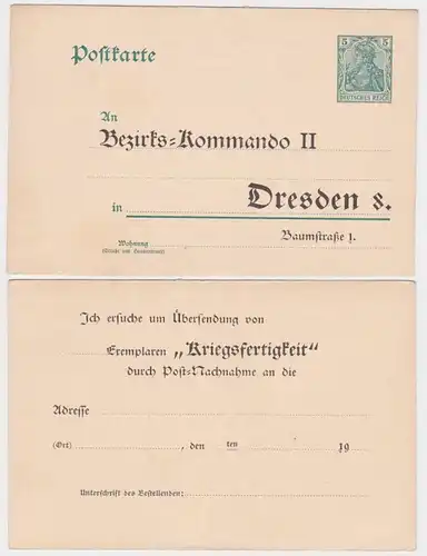 97432 DR Ganzsachen Postkarte P73 Zudruck Bezirks-Kommando II Dresden