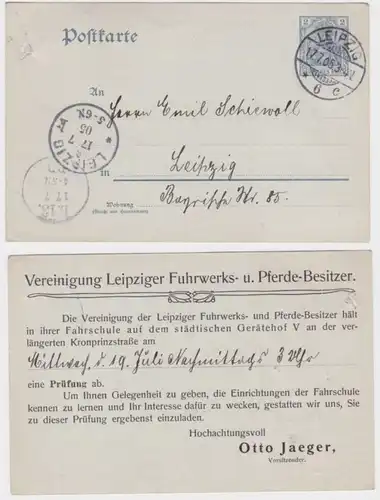 97615 Objets entiers Carte postale P63 imputation Association Leipziger Fuhrwerk-Possesseur