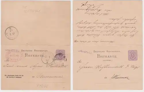 97736 DR Ganzsachen Postkarte P13/02B Zudruck Dr. Voigt Rechtsanwalt Weimar 1887