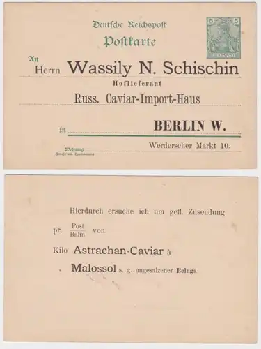 97745 DR Ganzsache Postkarte P50 Zudruck Wassily N. Schischin Import-Haus Berlin