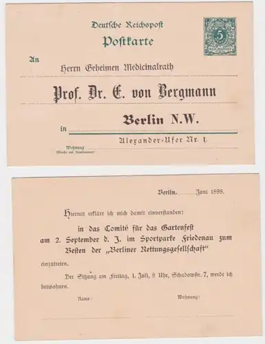 97791 DR Carte postale complète P20 Imprimer Prof. Dr. E. von Bergmann Berlin 1898