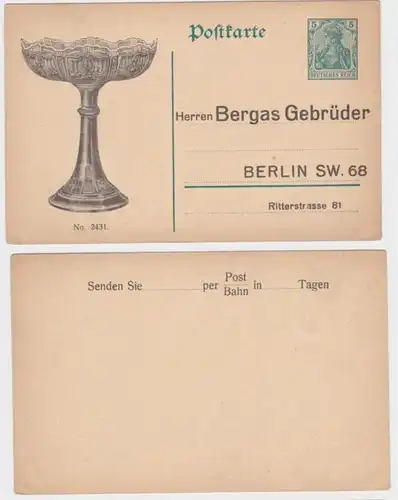 97828 DR Ganzsache Postkarte P90 Zudruck Bergas Gebrüder Berlin No. 2431