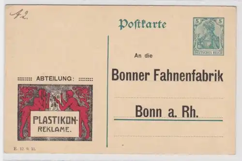 97954 DR entier Carte postale P90 imputation Bonner Fahnenfabrik Plastikon Reklame