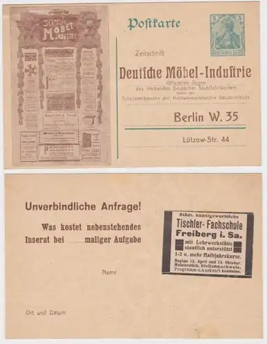 97958 DR Ganzsachen Postkarte P73 Zudruck Zeitschrift Dt. Möbel-Industrie Berlin