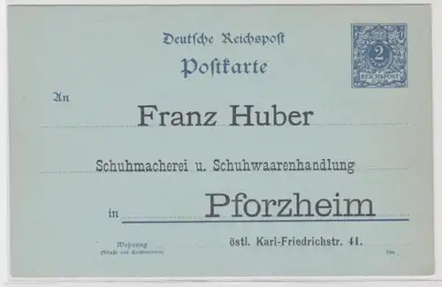 97976 DR Ganzsachen Postkarte P40 Zudruck Franz Huber Schuhmacherei Pforzheim