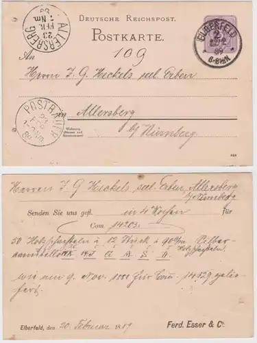 98372 DR Carte postale complète P18 Impression Ferd. Esser & Co. Elberfeld 1889