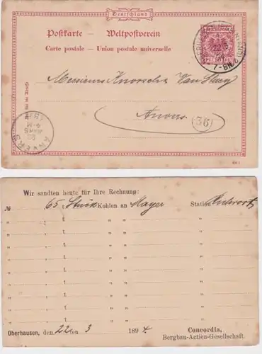 98753 Carte postale P37 Sous-impression Concordia Mining AG Oberhausen 1894
