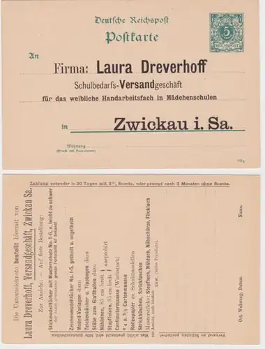 98754 Ganzsachen Postkarte P30 Zudruck Laura Dreverhoff Versandgeschäft Zwickau
