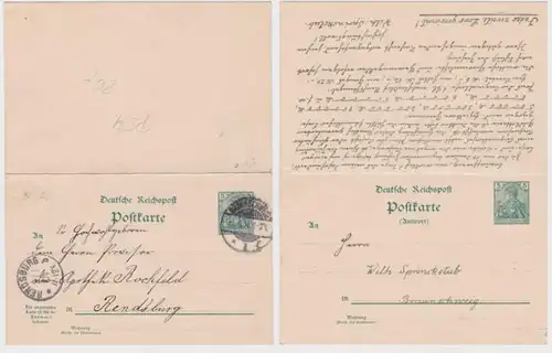 98770 Ganzsache Postkarte P54 Wilh. Sprinckstub Lotterie Braunschweig 1901