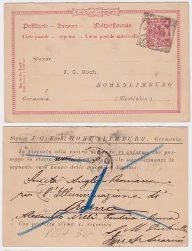 98974 Ganzsachen Postkarte P23A Zudruck J.C.Koch Drahtweberei Hohenlimburg 1900