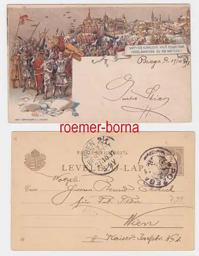 82603 Carte postale complète Mátyás Királylyá Való Kikiáltá sa Proclamation du Roi