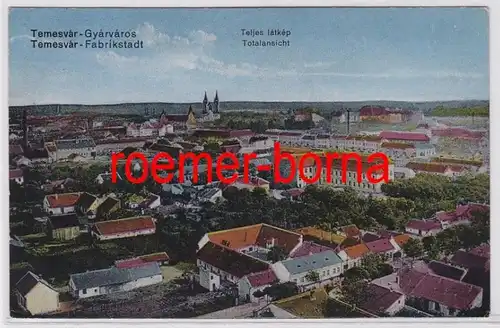 83092 Feldpost Ak Temesvar Hongrie Ville d'usine Vue totale 1917